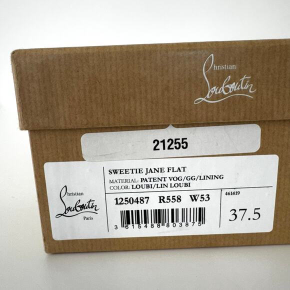 Christian Louboutin Sweetie Jane Flat Ballet Shoes Patent Leather Loubi Red 37.5 - Picture 14 of 14